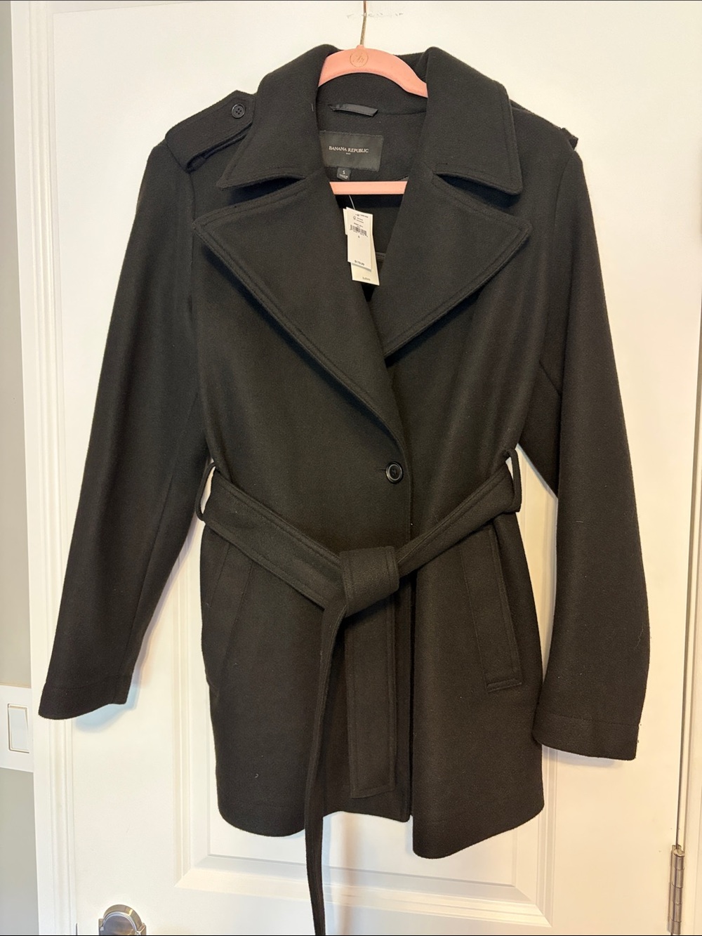Banana Republic Women's Black Belted Trench Coat